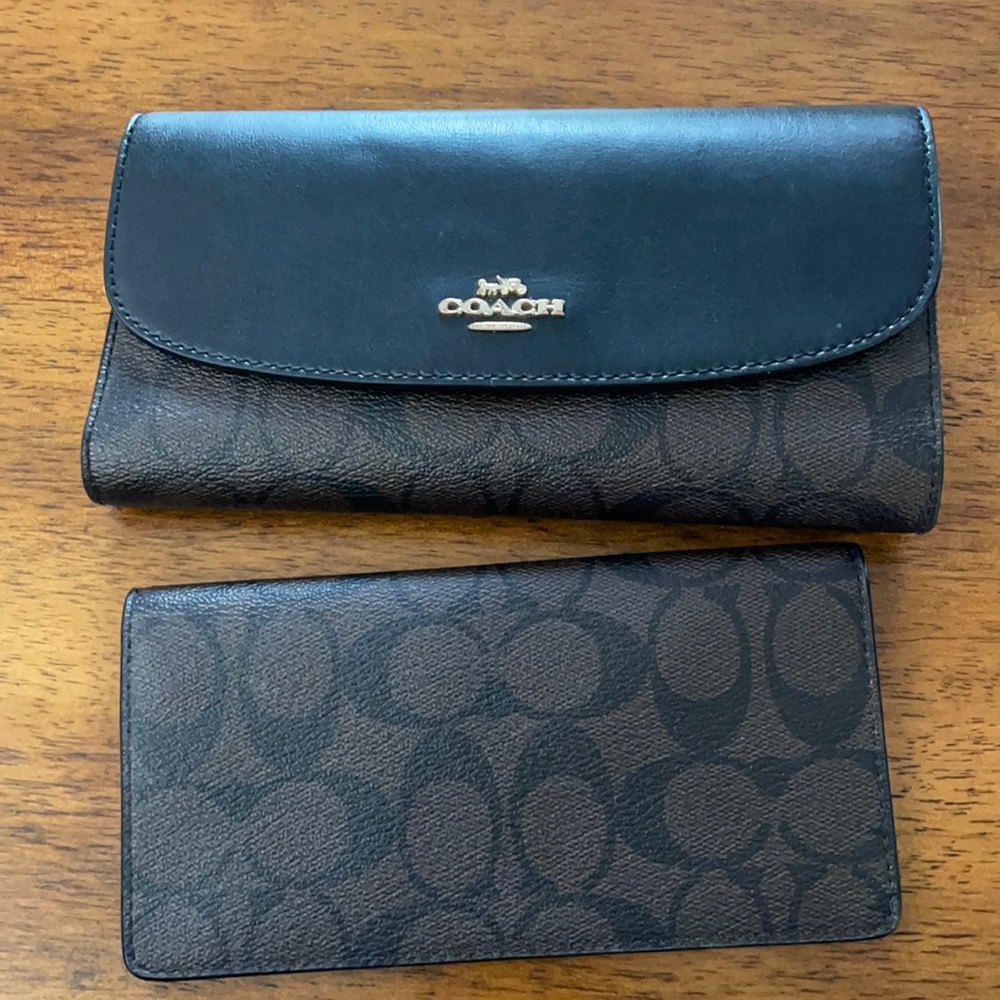 Coach wallet and checkbook cover. Selling as set perfect condition.
